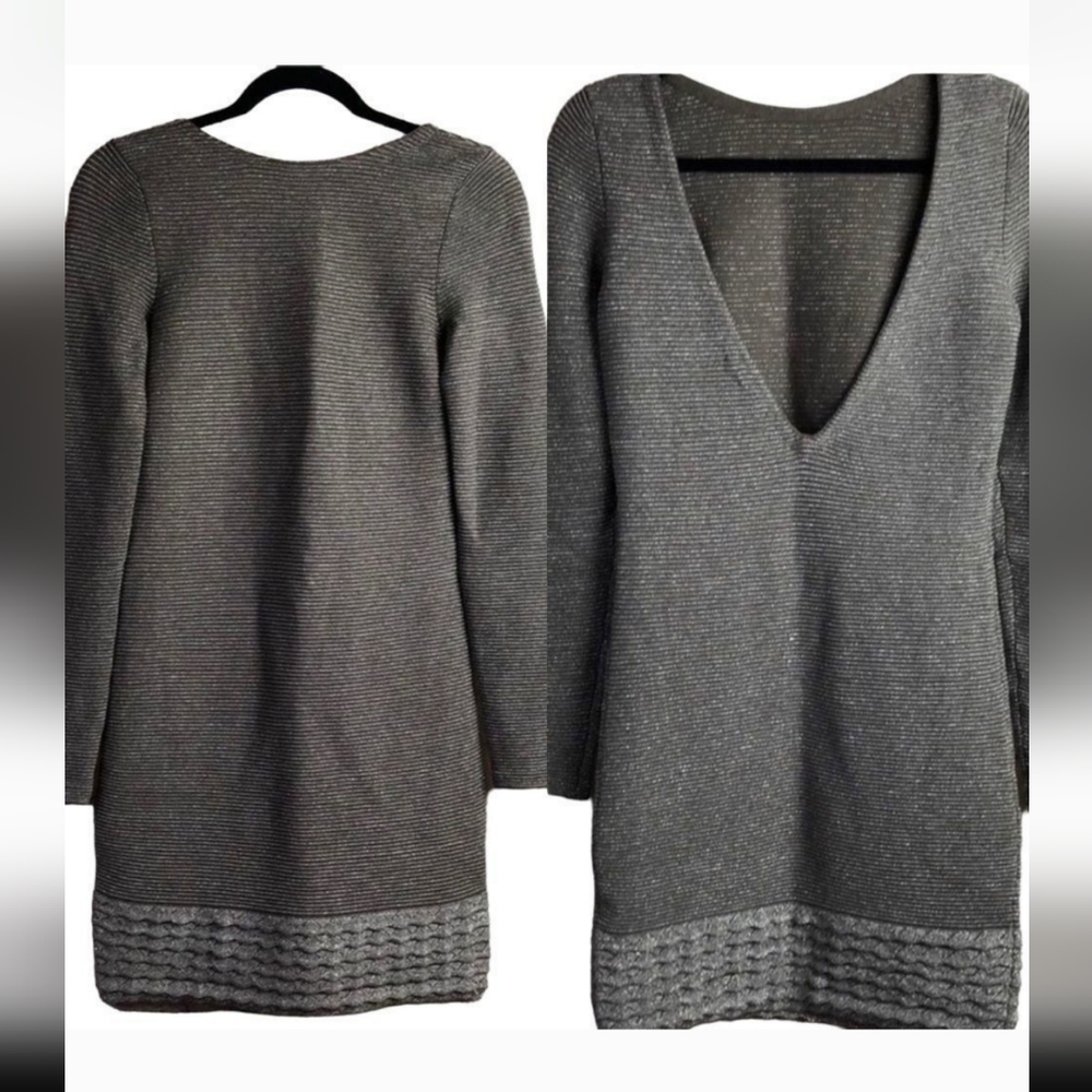 [ MODA INTERNATIONAL]  size M,STUNNING, silver/gray bodycon midi dress.